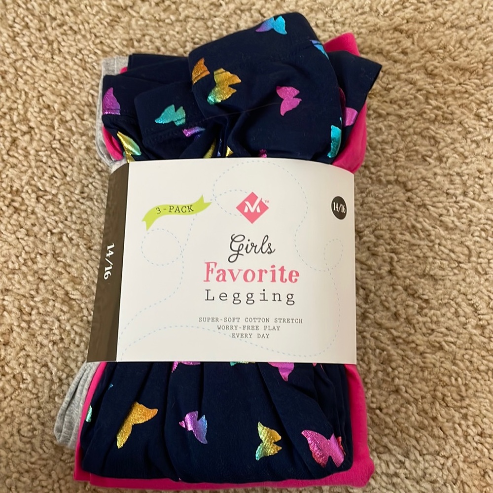 Members Mark, girls leggings three pack, size 14/16